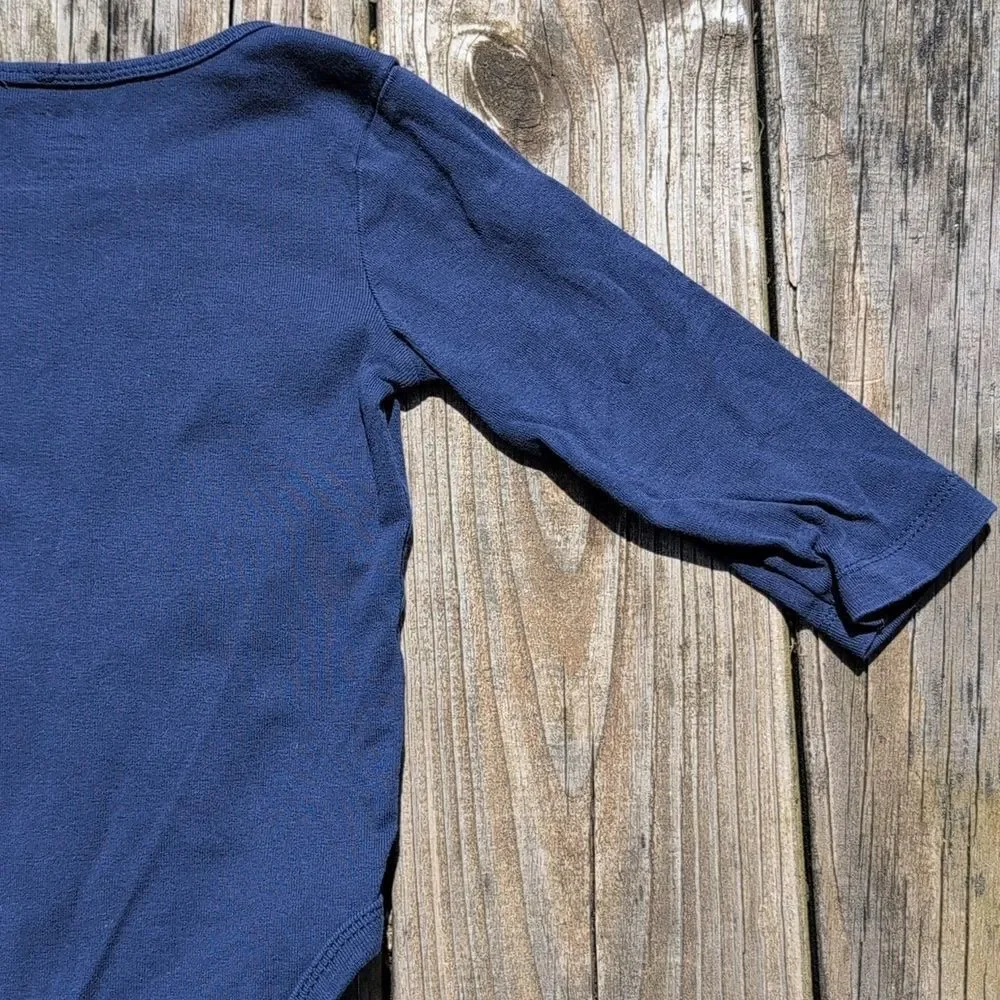 Carter's 18 Month Sparkle Saurus Long Sleeve Blue Onesie Bodysuit